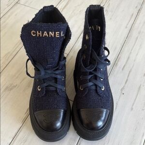 Chanel Navy High-Top Sneakers